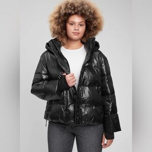 Gap 100% Heavyweight Puffer Jacket Coat M Water Resistant Black W’s